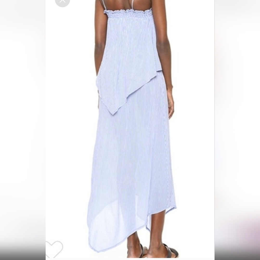 Faithfull The Brand Escape Blue And White Midi Dress Blue Size Small - Picture 5 of 5